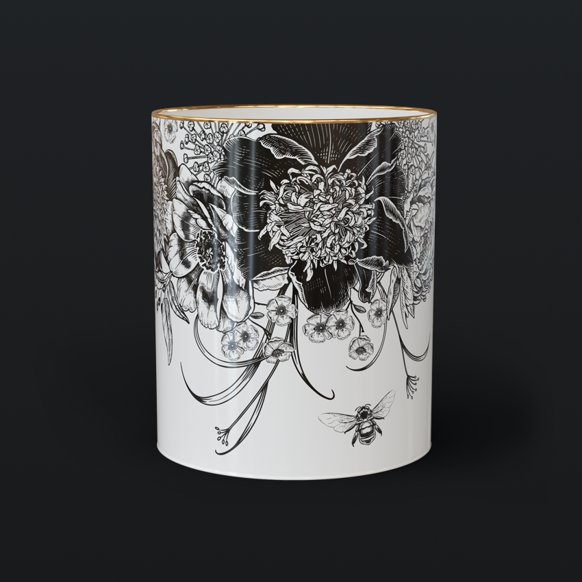 CERAMIC VASE • 22ct gold rim