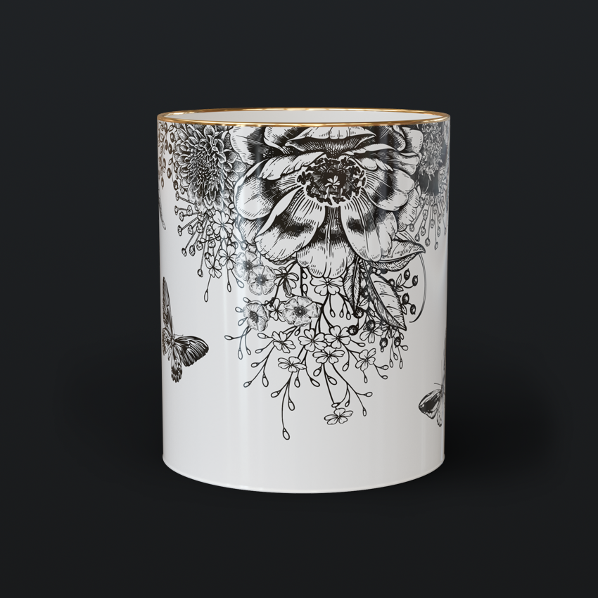 CERAMIC VASE • 22ct gold rim
