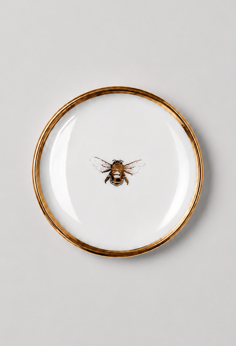 GOLDEN BEE TRINKET DISH & LID