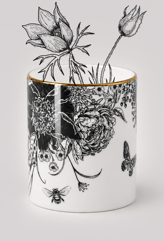 CERAMIC VASE • 22ct gold rim