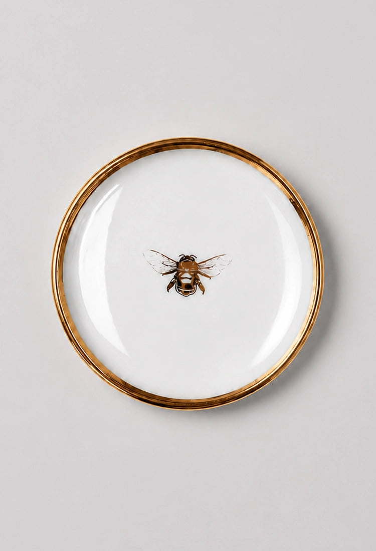 Fine Bone China Trinket Dish with Golden Bee
