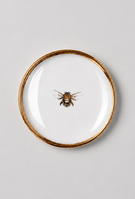 Fine Bone China Trinket Dish with Golden Bee