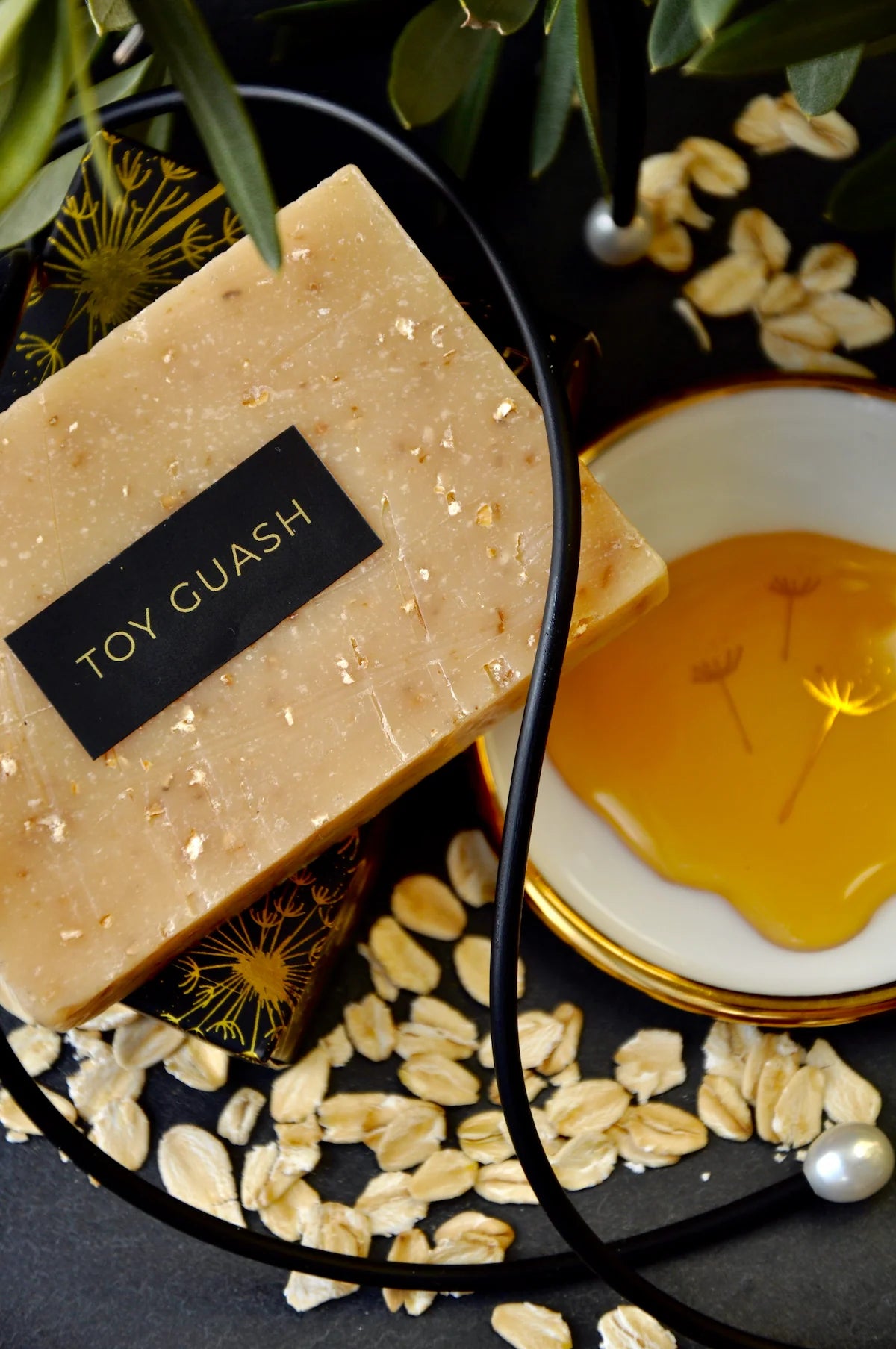 Honey and Oat Shower Bar with honey and oat texture by Toy Guash
