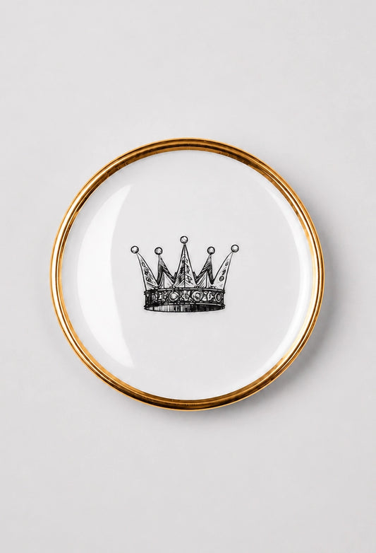 King's Crown fine bone china trinket dish on a light gray background 