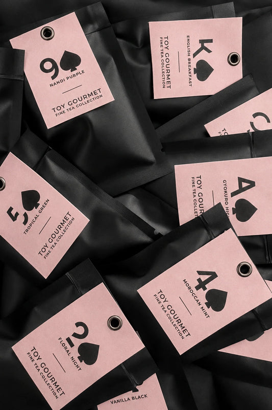 Selection of loose leaf tea sachets from the Toy Gourmet tea sampler