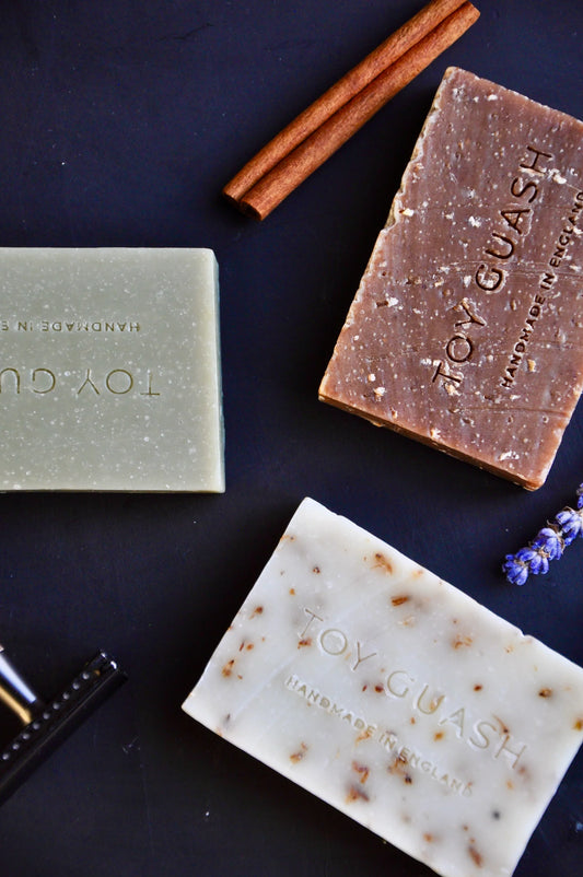 Natural soap bar with botanical ingredients