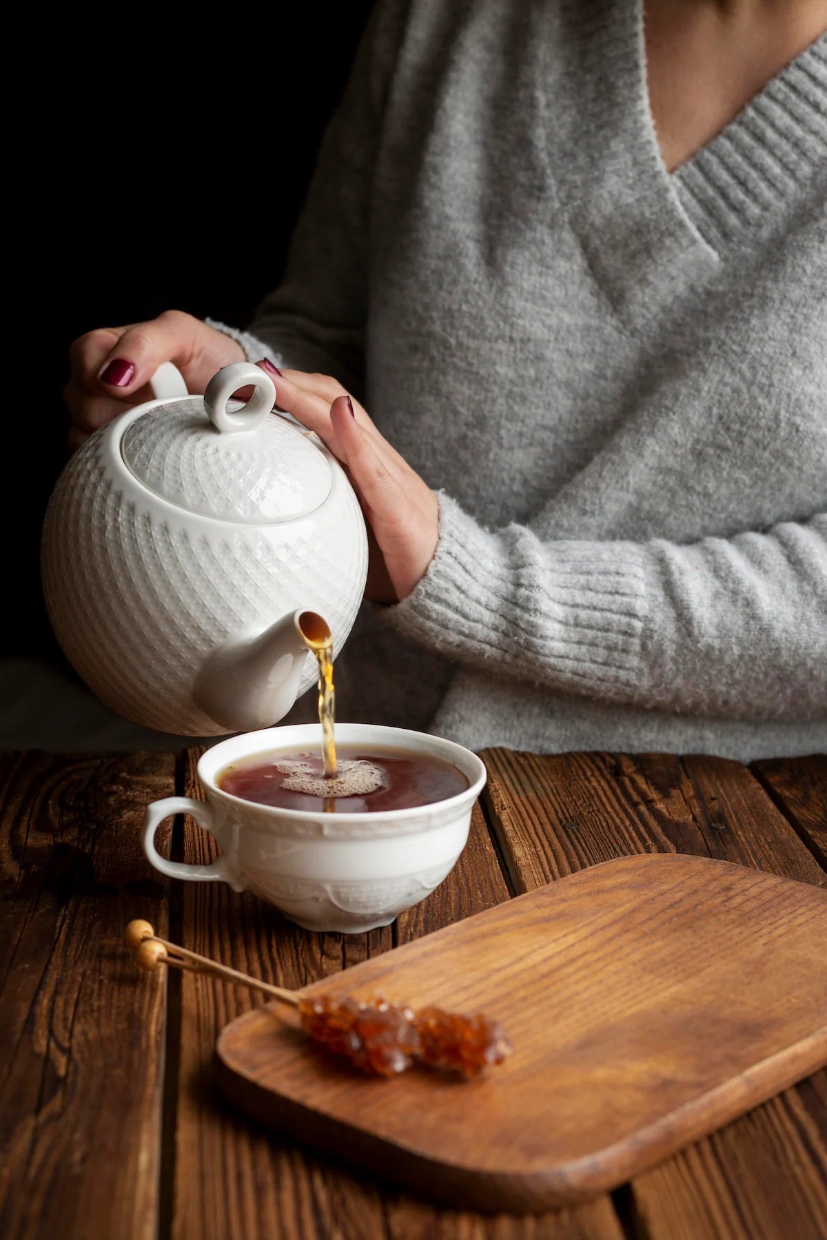 Rare purple loose leaf tea.