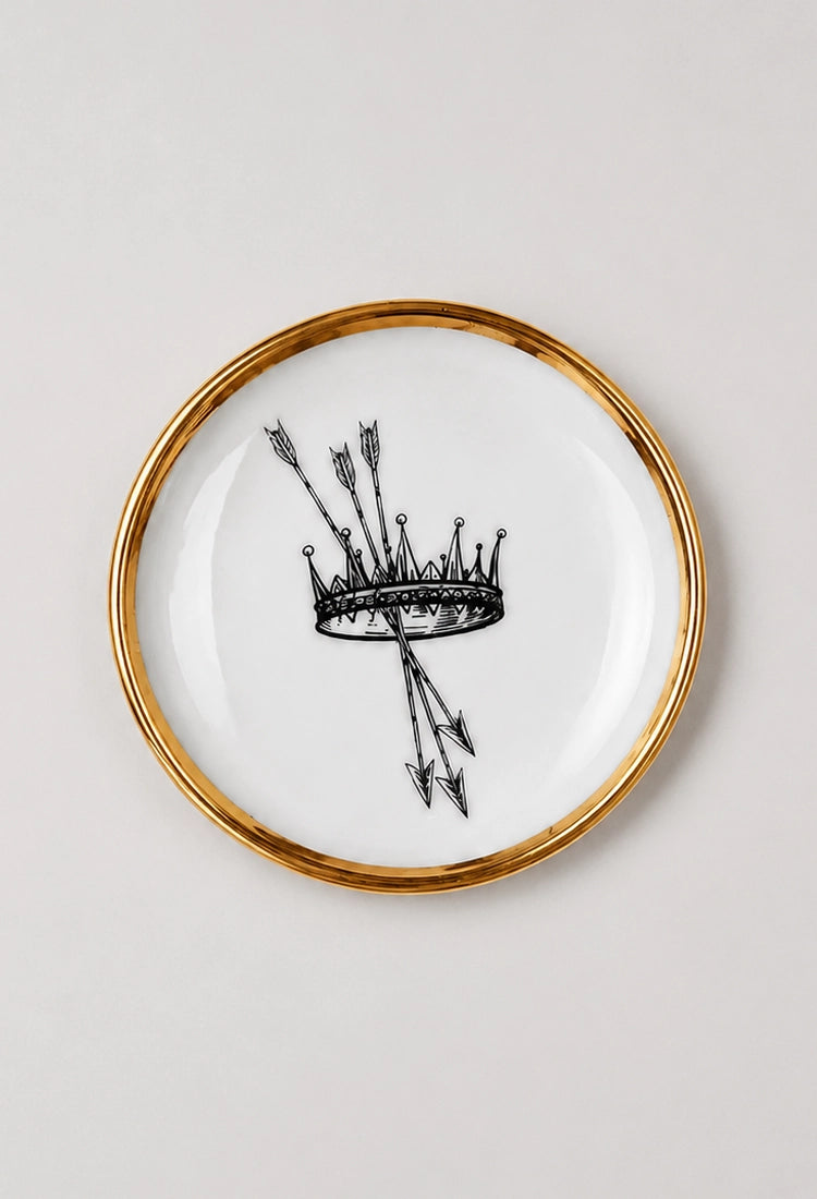 Queen's Crown fine bone china trinket dish on a light gray background