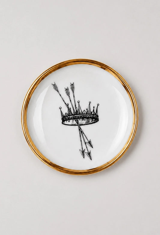 Queen's Crown fine bone china trinket dish on a light gray background