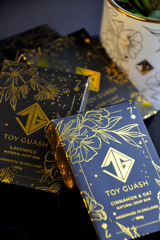 Natural soap bars in individual gift boxes by Toy Guas