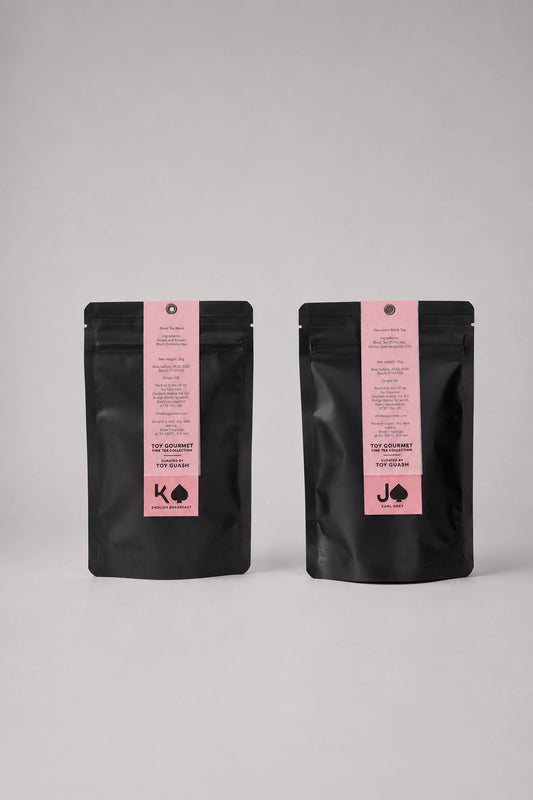 two pouches of premium tea offered with subscription
